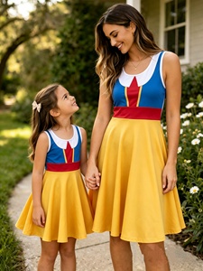 Robe de princesse inspirée de la sirène Mommy Me, <span class=keywords><strong>avec</strong></span> poches latérales, pour femmes, couleur personnalisée, longueur genou, sans manches, costume d'été - Product Image 2