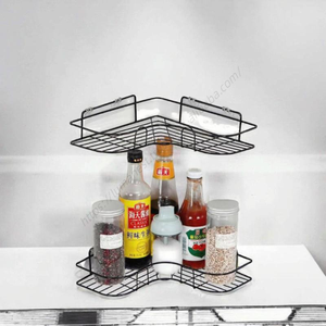 Étagères de rangement métalliques antirouille à un seul niveau pour cuisine, sans perçage, avec adhésif sans trace pour salle de bain et lavabo - Product Image 3