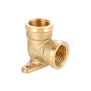 Raccord de tuyauterie en laiton, coude à oreilles tombantes à 90 degrés / coude mural G1/2 femelle x G1/2 femelle pour système de douche et raccordement de chauffe-eau - Product Image 2