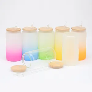 Ailingalaxy customized 16oz coloured weddings glass tumblers with bamboo lids and straws