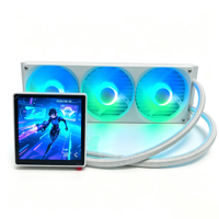 Refroidisseur liquide pour processeur SM-LC4-360 360 mm AIO avec écran LCD intelligent IPS de 3,95 pouces, ventilateurs ARGB, TDP 300 W, compatible Intel LGA1700/1851 et AMD AM4/AM5, noir et blanc