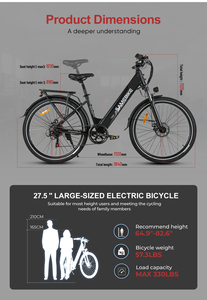 SAMGBIKE Electric City Bike 26 Inch 500D Aluminum Frame LCD Display Integrated Battery Front Suspension ebike - Product Image 6