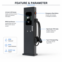 Station de recharge pour véhicules électriques MIDA 22 kW, sur pied, double prise, type 2