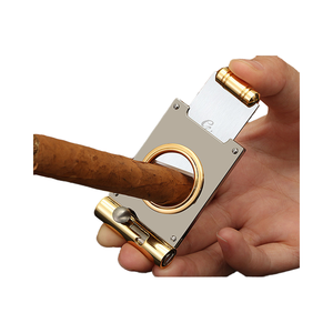 CIGARLOONG Couteau multifonctionnel de luxe avec logo personnalisé Ciseaux à cigares Coupe-cigare en acier inoxydable avec perceuse à cigares - Product Image 1