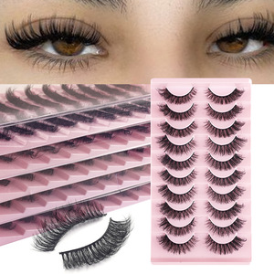 Faux cils en vison synthétique 25 mm, boucles naturelles, bande transparente invisible, réutilisables, cils supérieurs - Product Image 1