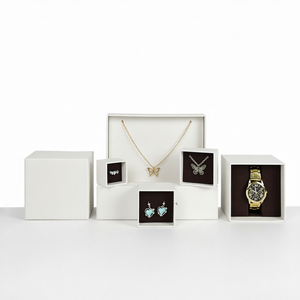 EVERWIN Custom Logo Paper Jewelry <b>Box</b> <b>Gift</b> Packaging Necklace <b>Ring</b> Earring Watch Presentation Case Jewelry Packaging <b>Box</b> - Product Image 1