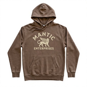 เสื้อสเวตเชิ้ตมีฮู้ด Mantic Enterprises สำหรับผู้ชาย สีน้ำตาล ผ้าฟลีซ สวมใส่สบาย มีโลโก้ด้านหน้า ดีไซน์กระเป๋าเสื้อ ทรงปกติ เหมาะสำหรับใส่ในฤดูใบไม้ร่วง - Product Image 1