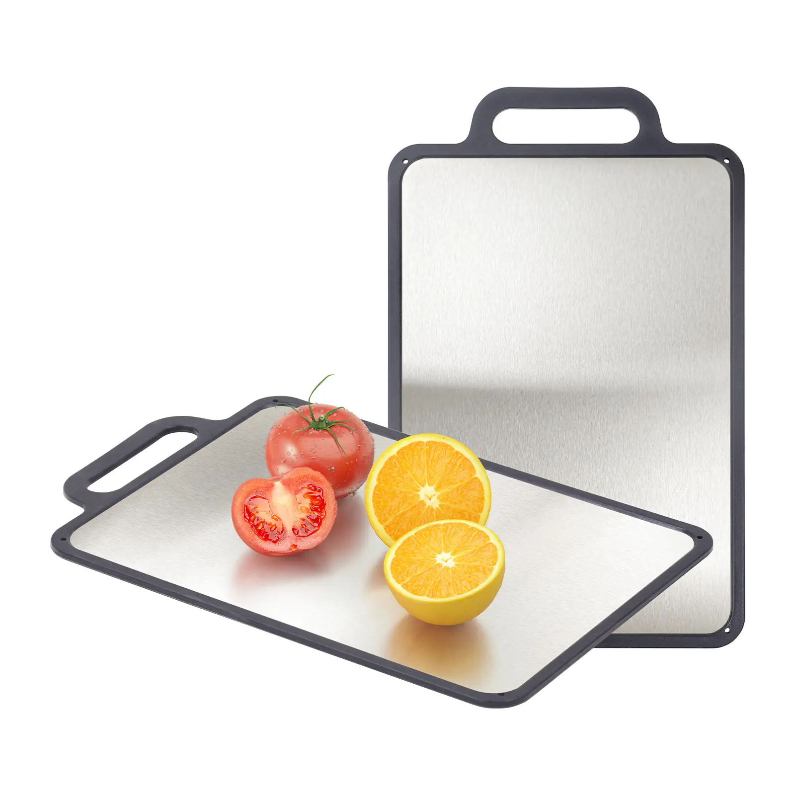 दो तरफा कटिंग बोर्ड, रसोई के लिए कटिंग बोर्ड, रसोई में खाना पकाने के लिए 304 स्टेनलेस स्टील मानसिक आसान सफाई