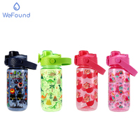 Bouteille d'eau réutilisable écologique pour enfants 550 ml Grande capacité Tritan Gobelet de sport avec paille Motif personnalisé
