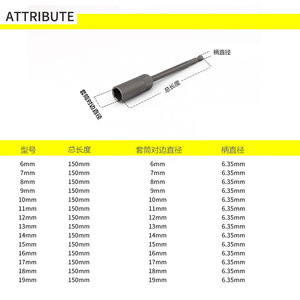 Shaowei <b>Deep</b> Pneumatic <b>Socket</b> 150mm Hex Shank Cr-V Alloy Steel Automotive Repair - Product Image 5