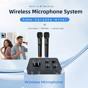 Micrófono UHF de doble canal con efectos de sonido múltiples, mezclador de Karaoke, micrófono inalámbrico profesional compatible con Smart TV Home Theater - Product Image 3