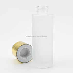 100ml chăm sóc da <span class=keywords><strong>container</strong></span> Frosted rõ ràng rỗng vòng sang trọng Chai Mực thủy tinh và nắp vàng cho mỹ phẩm - Product Image 2