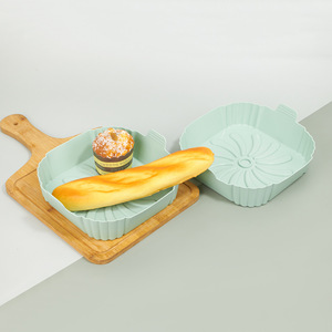 Square Silicone Baking Pan Green Oven Safe Air Fryer Bread Loaf Mold Kitchen Bakeware - Product Image 1