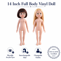 Poupée de mode en vinyle de 14 pouces avec yeux mobiles, vêtements et cheveux interchangeables, ensemble de tenues, chaussures et accessoires personnalisés pour poupée