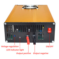 Chargeur de batterie CC FUNELEC FN-500W petit format 500W avec ventilateur de refroidissement, charge rapide, tension et courant constants pour batteries 12V-72V