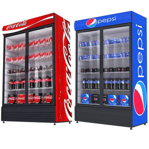 Refrigerador de bebidas Pepsi de bajo <span class=keywords><strong>precio</strong></span> con puerta de vidrio para exhibición de bebidas y <span class=keywords><strong>congelador</strong></span> <span class=keywords><strong>vertical</strong></span> de promoción - Product Image 2