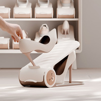 Étagère à chaussures pliable à double étage en plastique Riyue Xingchen avec niveaux réglables pour la maison, le dortoir, le salon