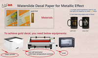 Film de transfert d'eau métallique or et argent A.DSon écologique pour bricolage, format A4, pour verre et céramique
