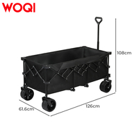 WOQI-Buggy de Plage Portable Pliable Personnalisable OEM Structure de Plate-Forme en Bois pour Camping en Plein Air, Shopping