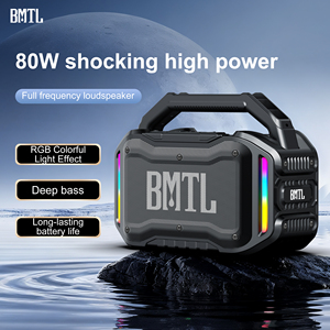 Enceintes sans fil XDOBO 80W de puissance maximale, autonomie de 20h, étanches IPX6, TWS RGB, batterie 10400mAh, grandes enceintes portables pour chantier et extérieur - Product Image 4