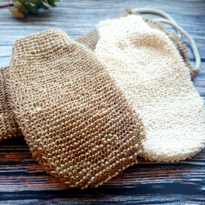 Gants de bain exfoliants en chanvre écologiques pour le corps, en jute naturelle, longs et simples, pour le gommage corporel en gros - Product Image 3