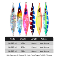 Nouveaux jigs à coulée lente 150g 250g 300g, jigs métalliques pour slow jigging, leurres métalliques lourds pour la pêche en eau salée