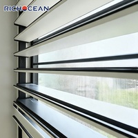 RICHOCEAN Panneau de persiennes extérieures en alliage d'aluminium, sur mesure en usine, hermétique, coupe-vent et durable, type volet de plantation