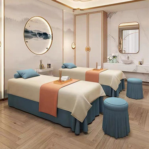 Modern 3-Piece <b>Set</b> of Bedding Soft Microfiber Cotton Massage Table Sheets Includes Fitted Cover and Twin Size Plant Pattern - Product Image 4