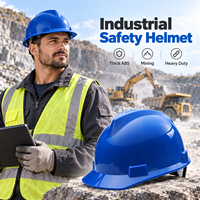 Casque de sécurité robuste en ABS épais à nervures en V non ventilé pour sites miniers, carrières et ressources