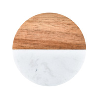 Sous-verres en résine et bois d'acacia, tapis ronds résistants à la chaleur pour le thé, le café et les tables à manger