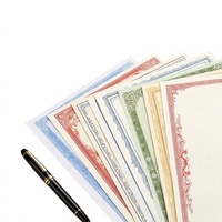 Papier de certificat universel A4 à bordure décorative pour collection de récompenses et certificats de qualification, avec impression intérieure et emballage