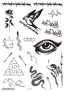 Autocollant tatouage pour visage, étiquette, tête de taureau, cou, main au dos, Design Sexy, pour corps, femme, étanche, Henna, 1 pièce - Product Image 4