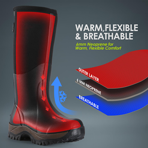 Bottes de pluie en <span class=keywords><strong>néoprène</strong></span> imperméables pour hommes, bottes de travail isolées pour la pêche, la chasse et les activités de plein air, antidérapantes, pour le <span class=keywords><strong>froid</strong></span> - Product Image 5