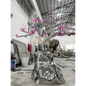 V402 alta calidad 304 escultura de acero inoxidable árbol de jardín de acero inoxidable - Product Image 4