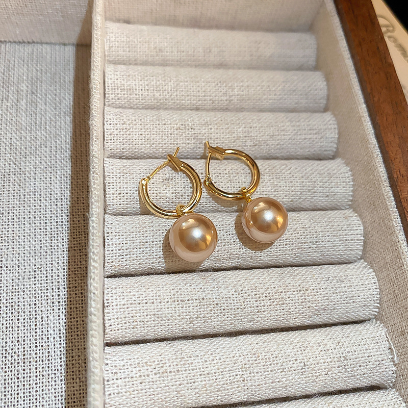 Boucle d'oreille 10 #-Couleur Champagne-Cercle