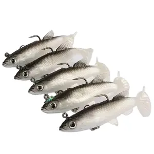 Byloo – leurres de pêche souples, appât de natation bionique pour eau salée, bar, truite, Crappie, 14g, 8cm