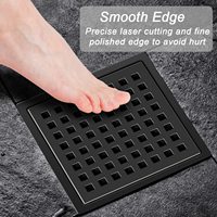 Modern persegi panjang baja nirkarat kamar mandi Stopper saluran air limbah Filter air untuk mandi mandi