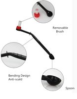 Brosse à angle spécial 2-en-1, poils en nylon épais et rigides, écologique, qualité alimentaire, noire, pour machine à expresso Liang Yuan
