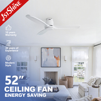 Ventilatore da Soffitto Intelligente 1stshine a Filo Muro con Controllo WiFi tramite App, Compatibile con Comandi Vocali, Pale in Legno Massello, Alte Prestazioni