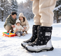 Bottes de neige pour enfants, imperméables, respirantes, thermiques, légères, motif flocon de neige, antidérapantes, pour toutes les saisons