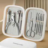 Ensemble de manucure de luxe en acier inoxydable de qualité supérieure, portable, 9 pièces, pour bébé et adulte, coffret cadeau