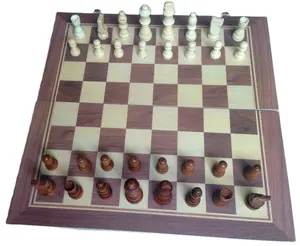 3 In 1 Bordspel Voor 2 Spelers Hout Schaken Checkers Backgamon