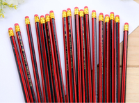 HB crayon classique rouge peinture croquis crayon en bois avec tête de gomme pour fournitures de bureau