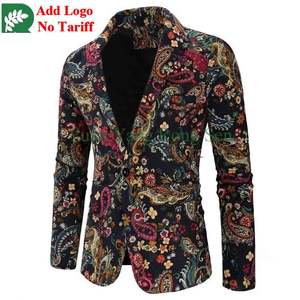 Blazer de Esmoquin para Hombre, Estampado Floral, Corte Entallado, Elegante, para Cena, Fiesta, Boda, Sublimado - Product Image 2