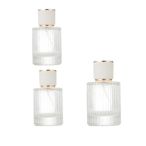 Flacon de parfum vide en verre rond de luxe de style vintage personnalisé de 30 ml et 50 ml avec pulvérisateur à pompe, options d'impression sérigraphique OEM - Product Image 1