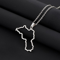 Collier ras du cou tendance en acier inoxydable avec pendentif drapeau national, carte du pays, symbole national, bijoux pour hommes et femmes, cadeau