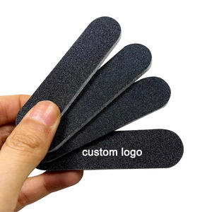 OEM/özel etiket siyah çift taraflı yuvarlak şekil özel Logo 80/100/180 zımpara toplu Mini tırnak törpüsü - Product Image 1