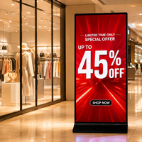 Affichage publicitaire numérique LCD 4K plein écran sur pied, écran tactile 10 points, vertical, pour magasin de détail, aéroport