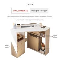 Bureau d'angle triangulaire moderne en chêne, petit et modulaire, pour bureau à domicile