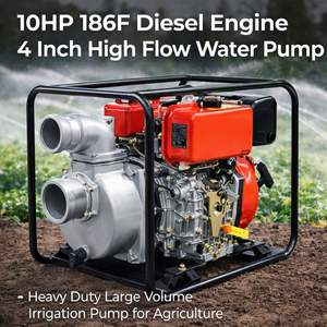 Bomba de Agua de Alto Flujo de 4 Pulgadas con Motor Diésel de 10 HP 186F - Bomba de Riego de Gran Volumen para Agricultura - Product Image 2